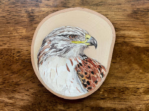 Ferruginous Hawk Mini Woodslice Painting