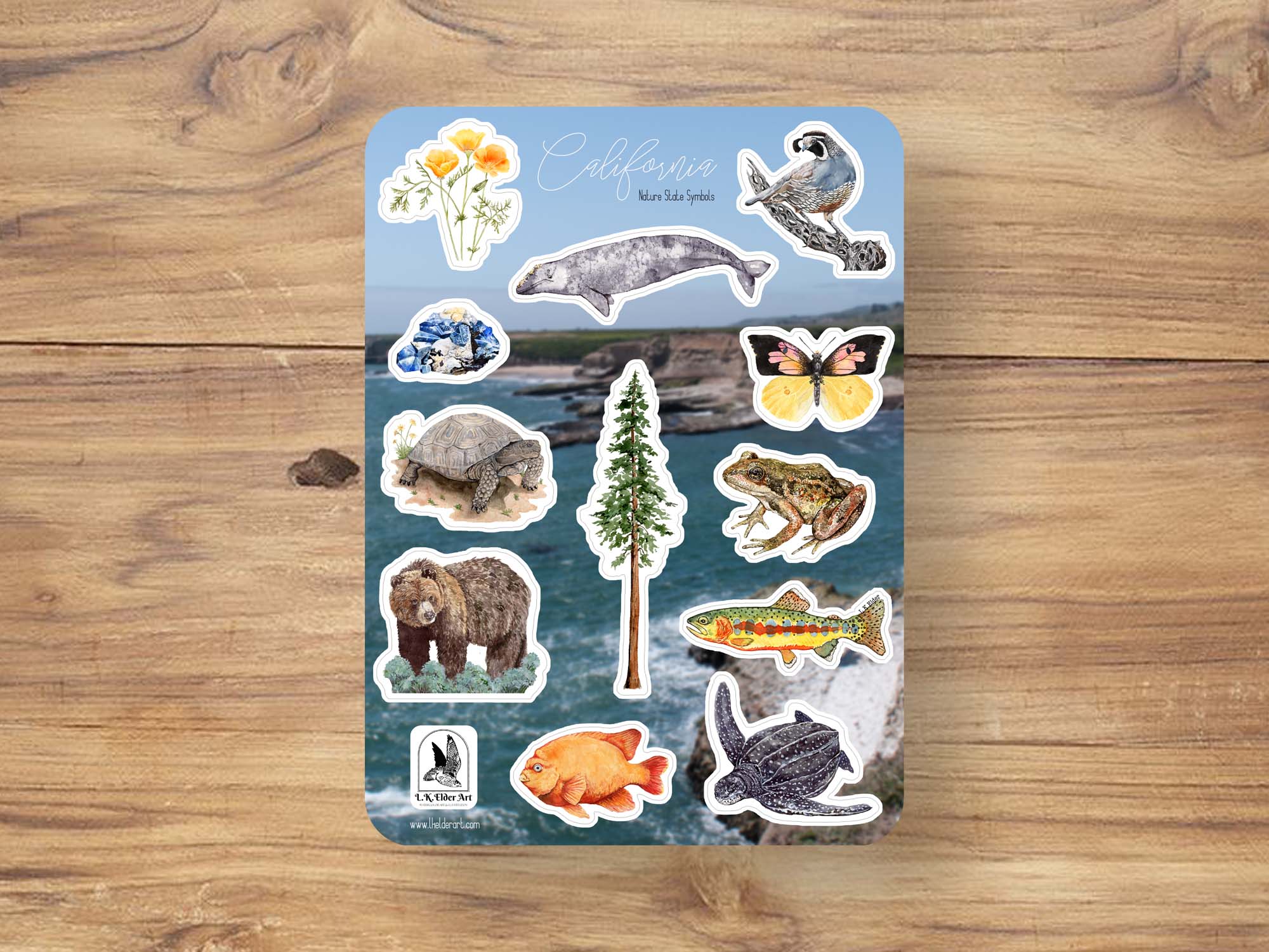 California Nature State Symbols Stickers