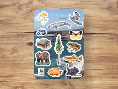 California Nature State Symbols Stickers