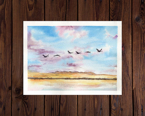 Flying Cranes Painting