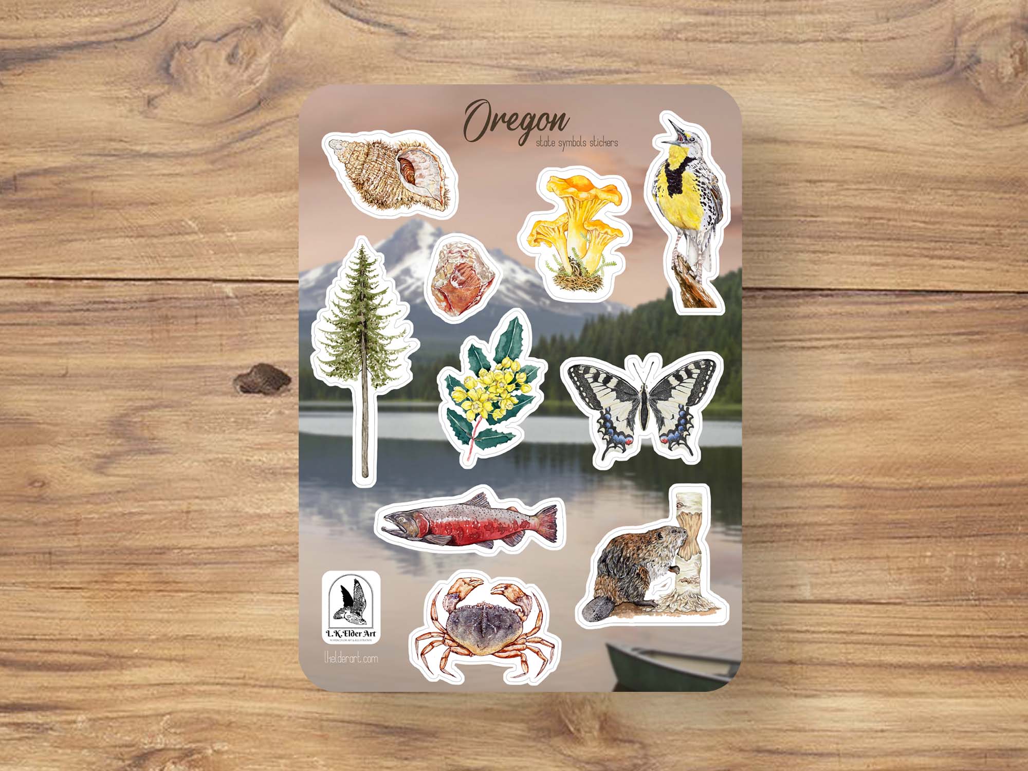 Oregon State Symbols Stickers