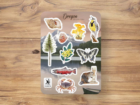 Oregon State Symbols Stickers
