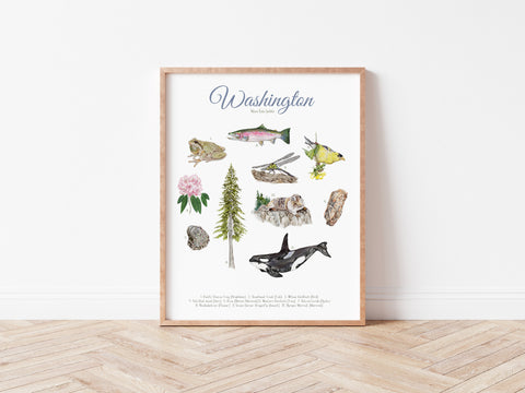 Washington State Symbols Print