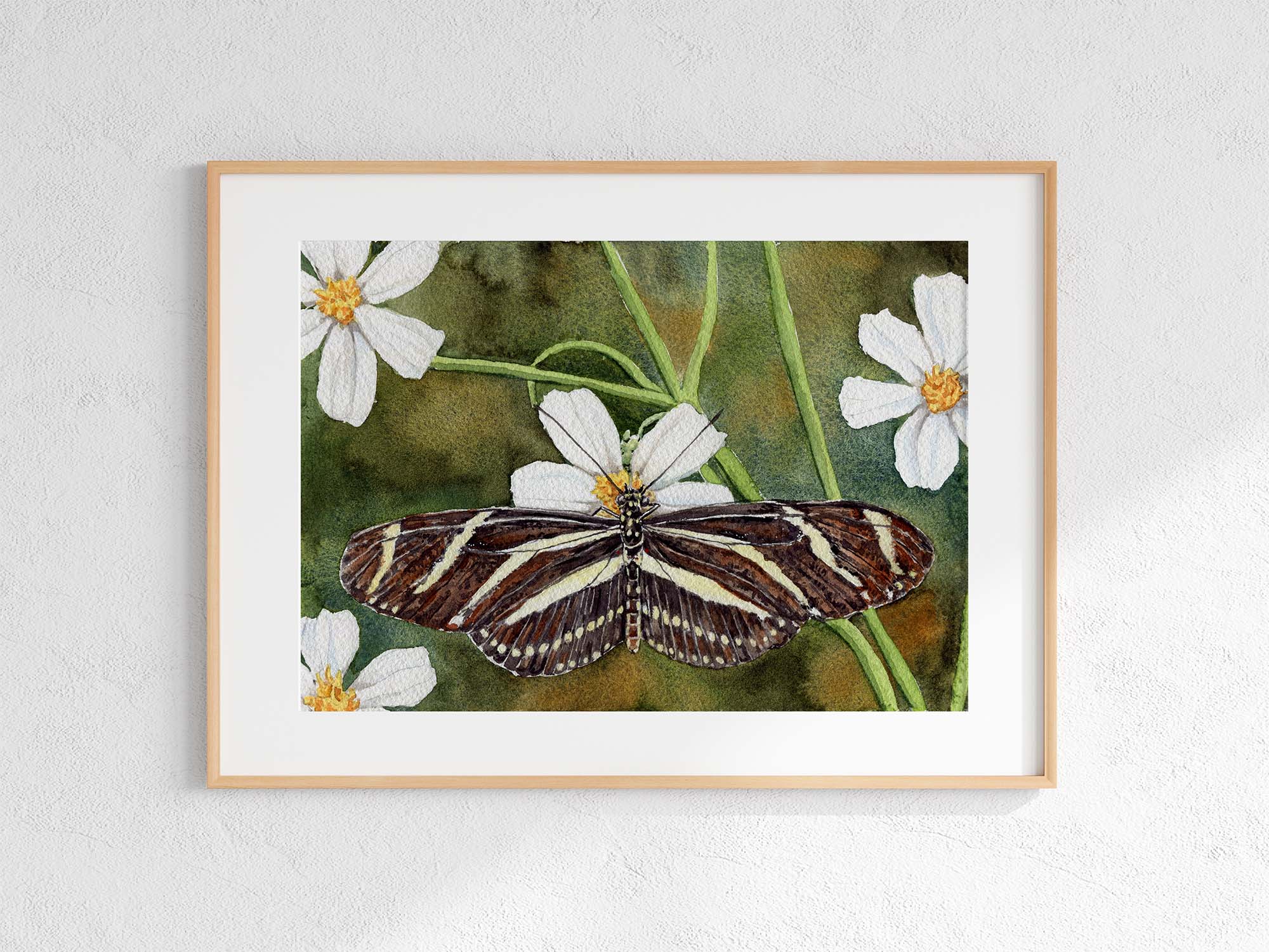 Zebra Longwing Butterfly Print